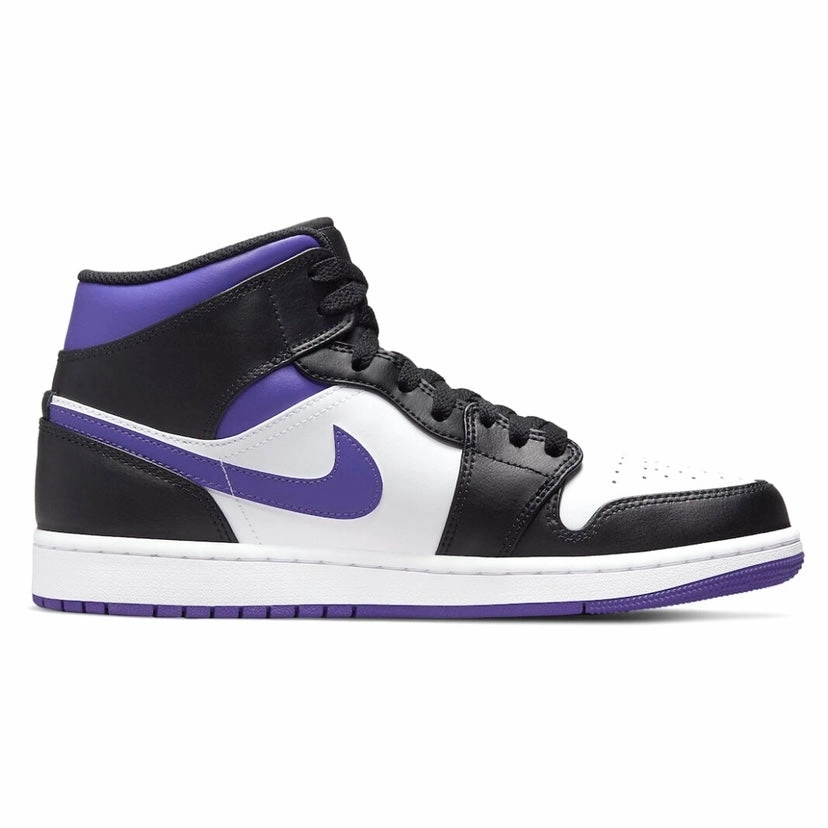 Air Jordan 1 Mid Iris White Black Purple Basketball Shoes