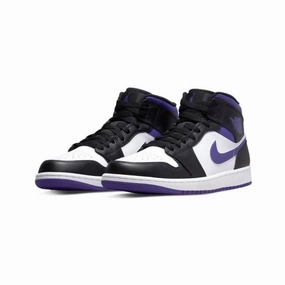 Air Jordan 1 Mid Iris White Black Purple Air Jordan basketball shoes with classic look