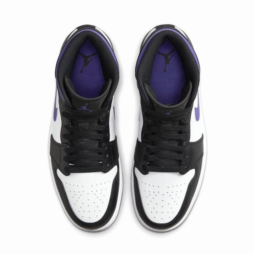 Air Jordan 1 Mid Iris White Black Purple Basketball Shoes