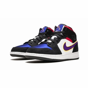 Air Jordan 1 Mid Lakers Top 3 Purple White Gym Red Air Jordan retro sneakers for street style
