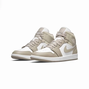 Air Jordan 1 Mid Linen College Grey Air Jordan basketball shoes with classic look
