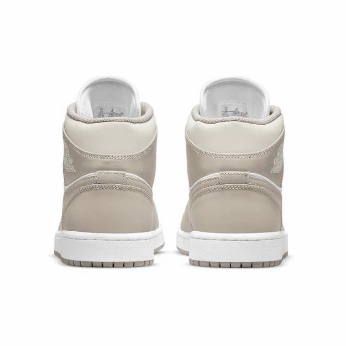 Air Jordan 1 Mid Linen College Grey Basketball Shoes