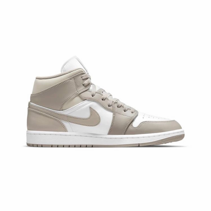 Air Jordan 1 Mid Linen College Grey Basketball Shoes