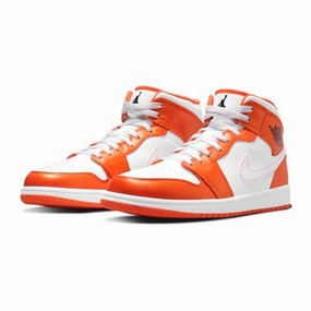 Air Jordan 1 Mid Metallic Orange Air Jordan retro sneakers for street style
