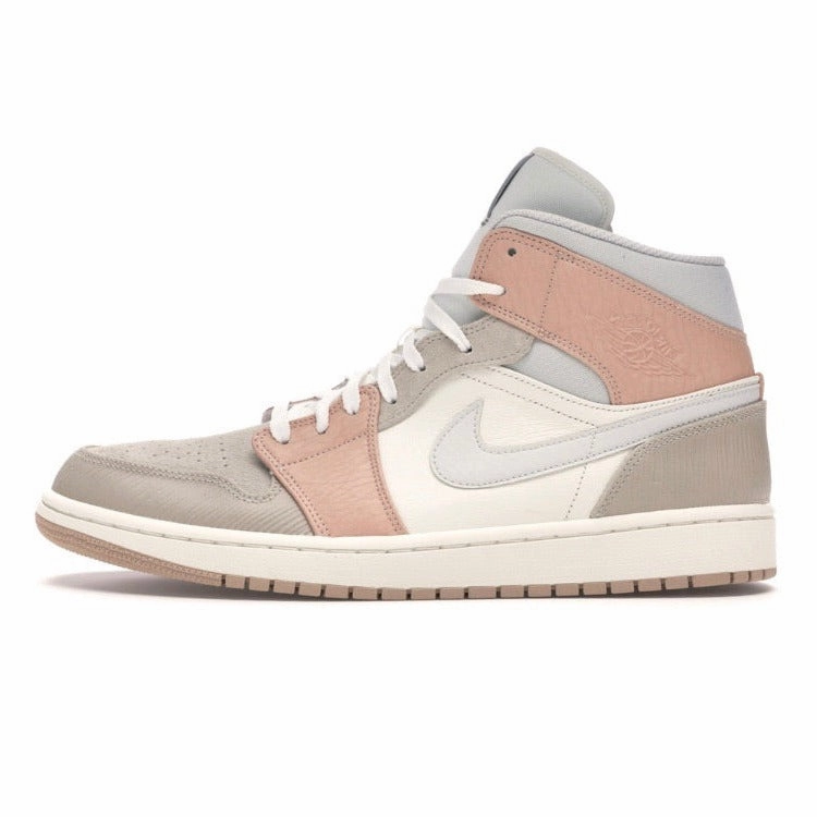 Air Jordan 1 Mid Milan Sail Light Bone String Shimmer Air Jordan retro sneakers for street style