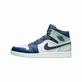 Air Jordan 1 Mid Mystic Navy Mint White Air Jordan basketball shoes with classic look