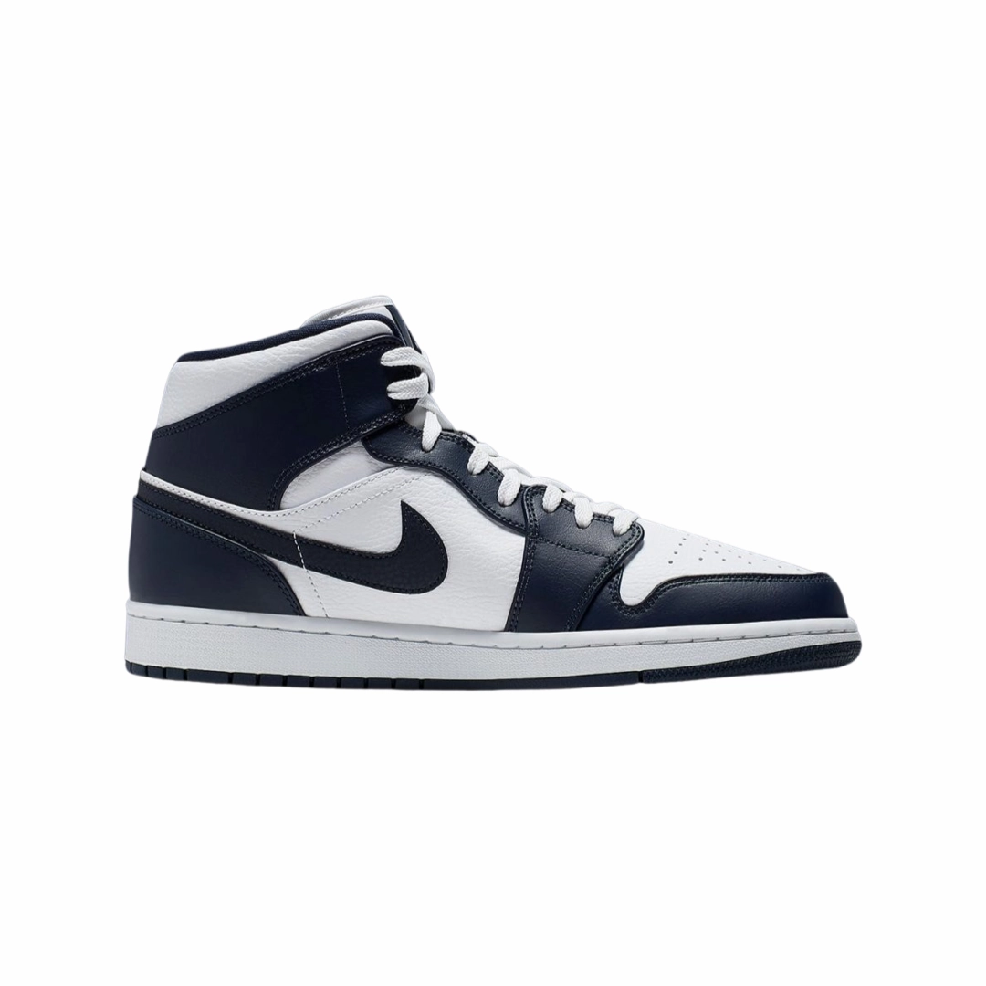 Air Jordan 1 Mid Obsidian White Metallic Gold Obsidian Basketball Shoes