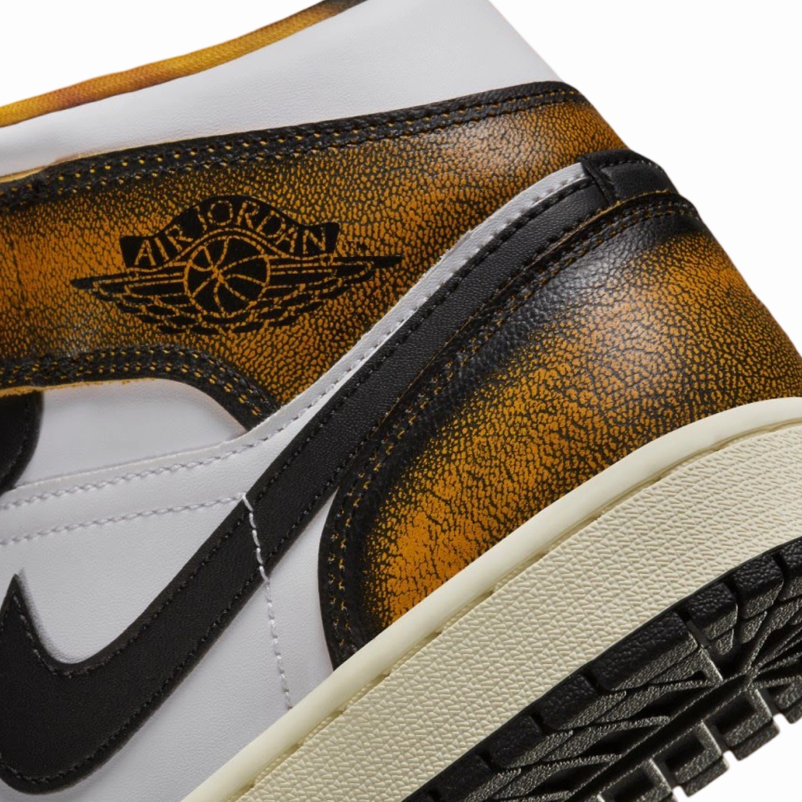 Air Jordan 1 Mid Orange Wear Away Basketball Shoes
