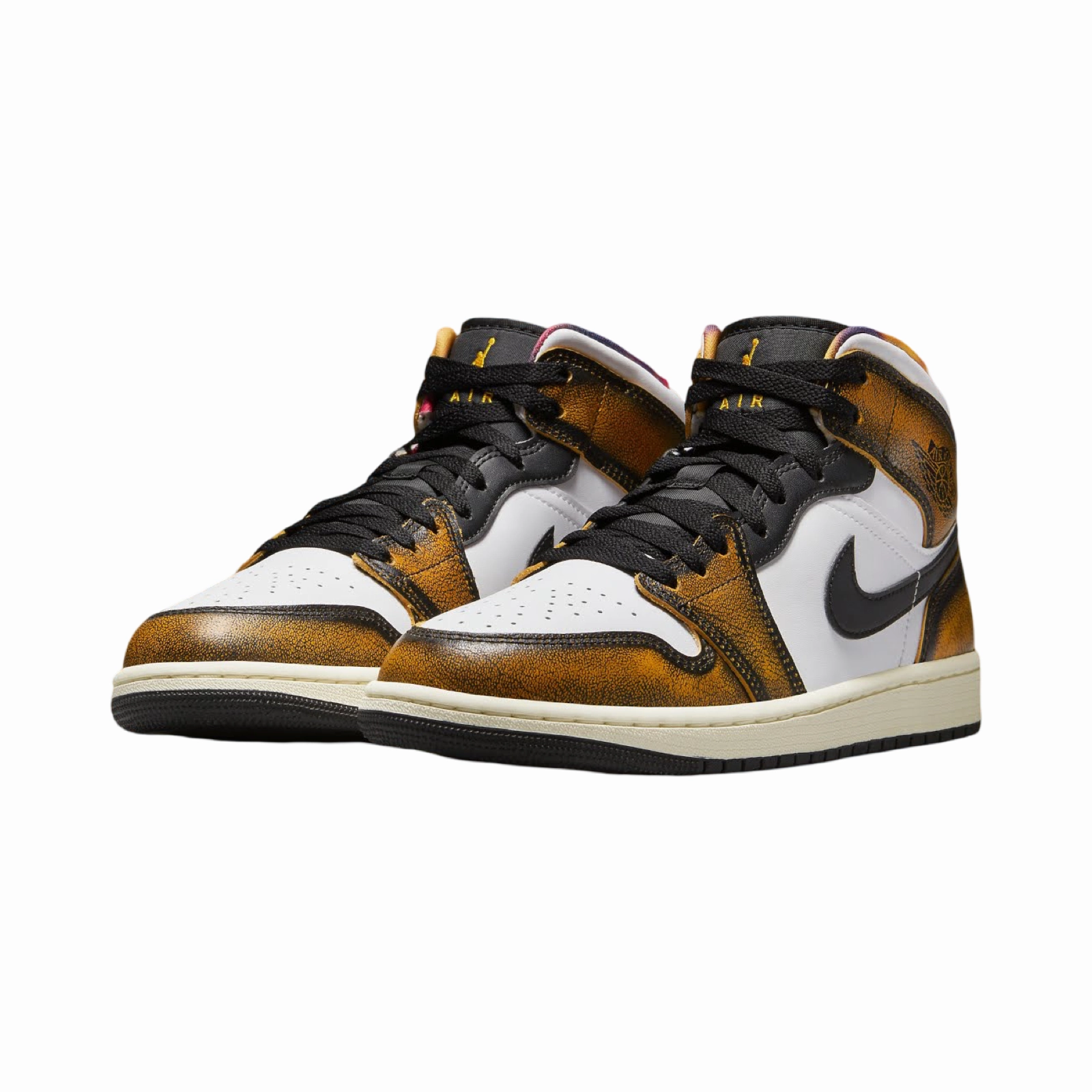 Air Jordan 1 Mid Orange Wear Away Basketball Shoes