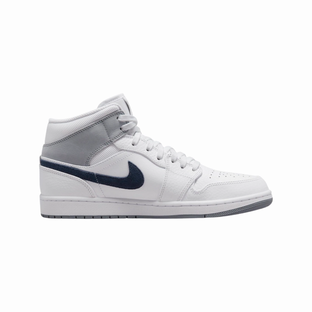Air Jordan 1 Mid Paris White University Red Stealth Midnight Navy Basketball Shoes