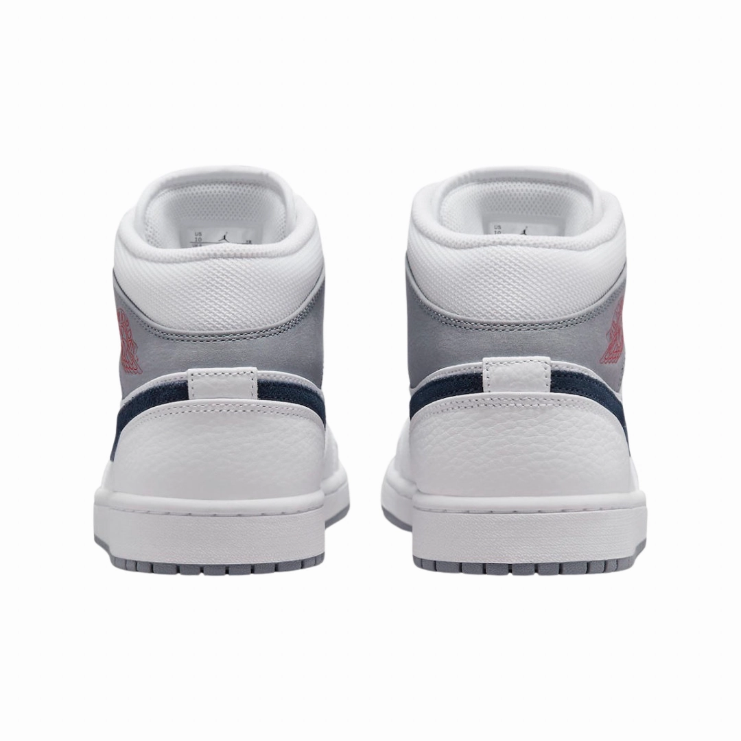 Air Jordan 1 Mid Paris White University Red Stealth Midnight Navy Basketball Shoes