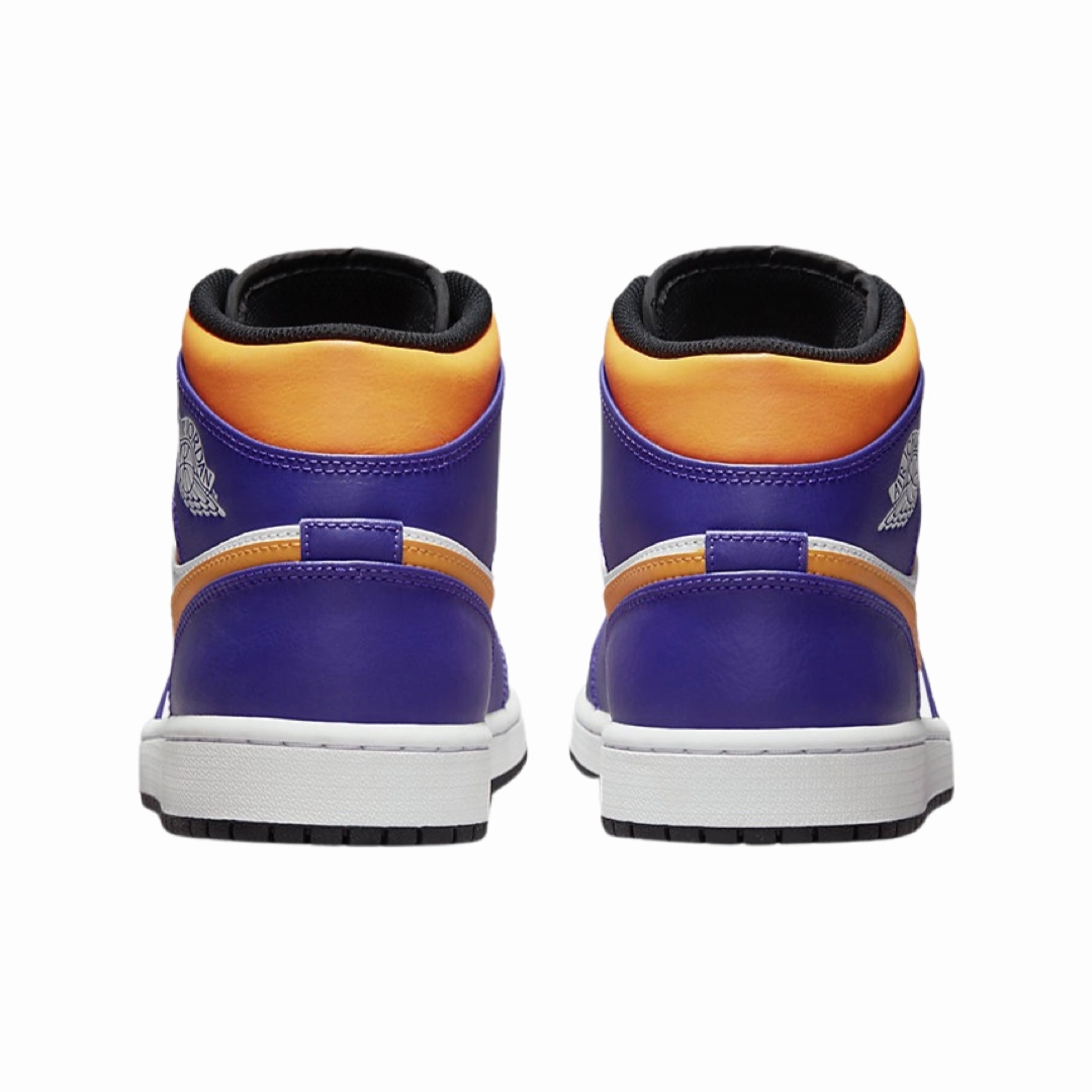 Air Jordan 1 Mid Purple White Yellow Black Basketball Shoes