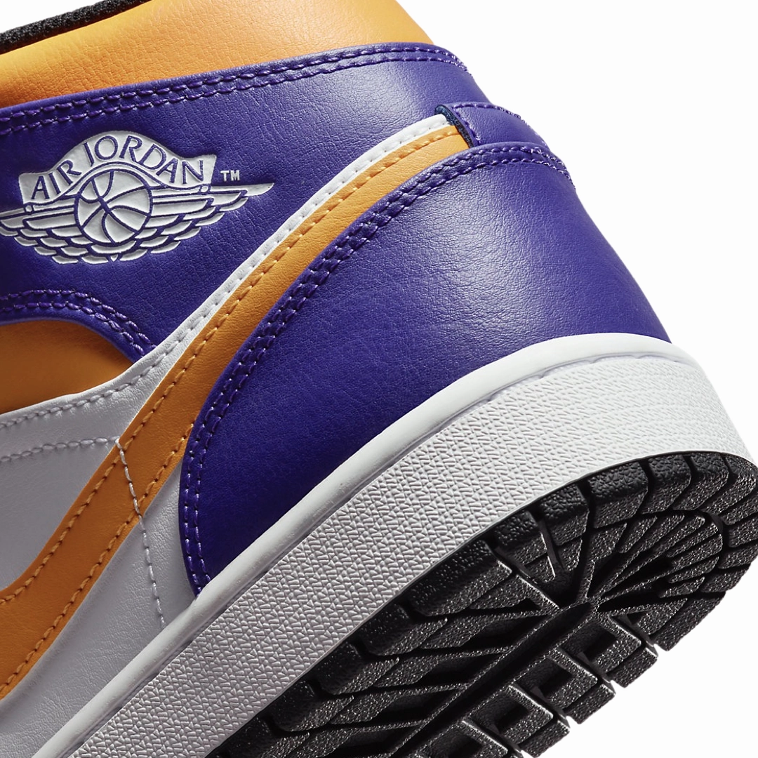 Air Jordan 1 Mid Purple White Yellow Black Basketball Shoes