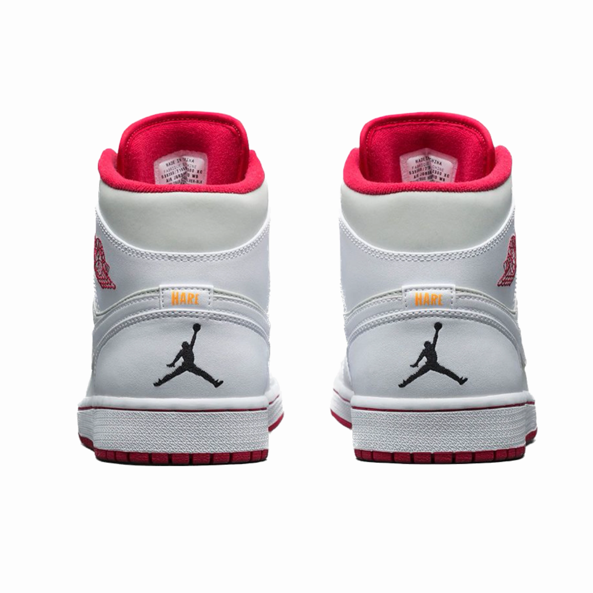 Air Jordan 1 Mid Retro Hare White True Red Light Silver Black Basketball Shoes