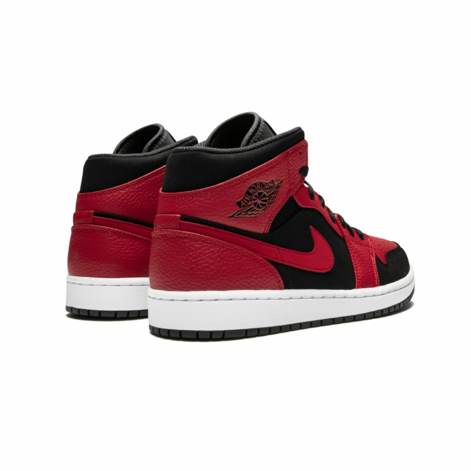 Air Jordan 1 Mid Reverse Bred Black White Gym Red Retro Sneakers