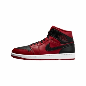 Air Jordan 1 Mid Reverse Bred Gym Red Black White Air Jordan basketball shoes with classic look