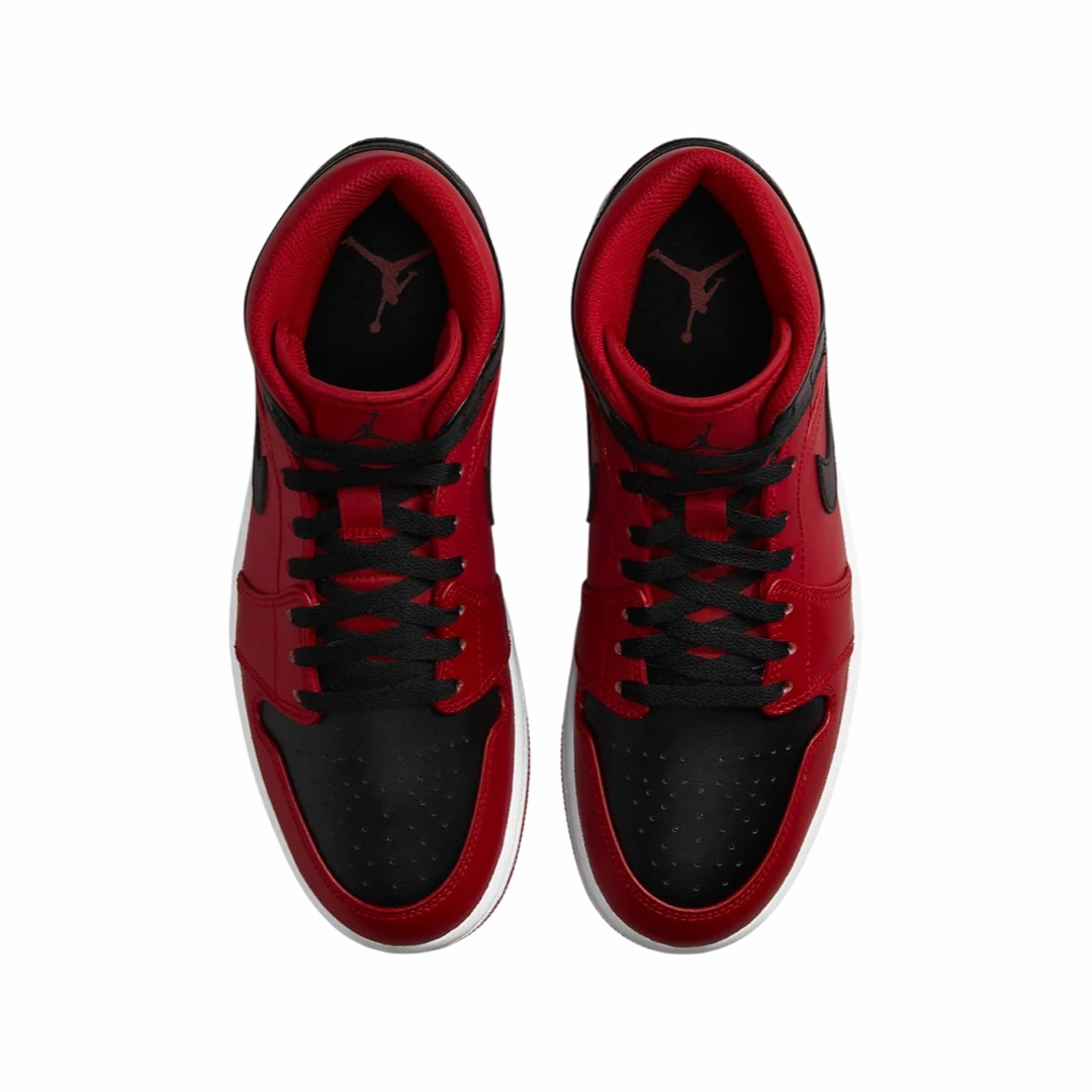 Air Jordan 1 Mid Reverse Bred Gym Red Black White Basketball Shoes