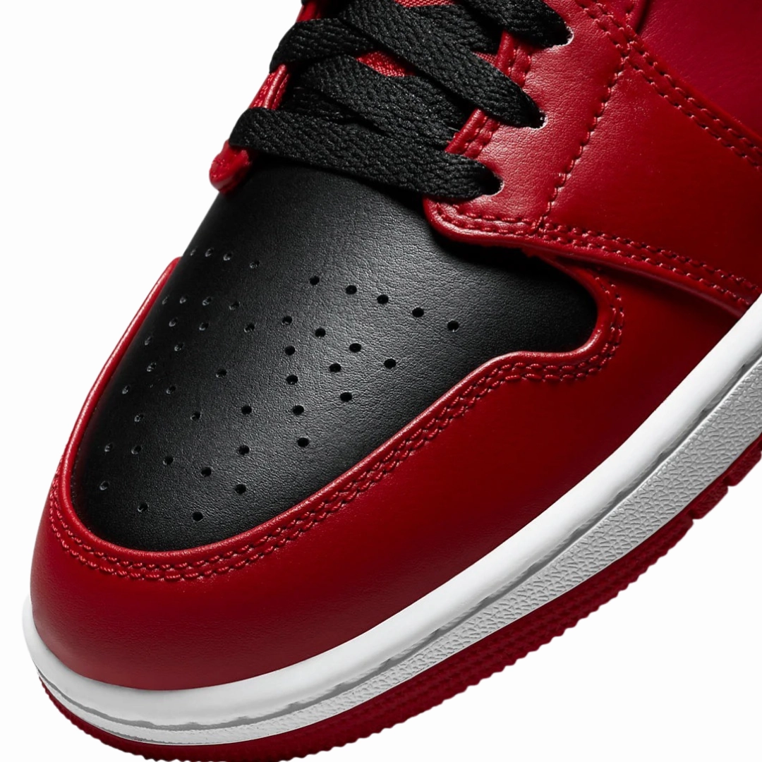 Air Jordan 1 Mid Reverse Bred Gym Red Black White Basketball Shoes