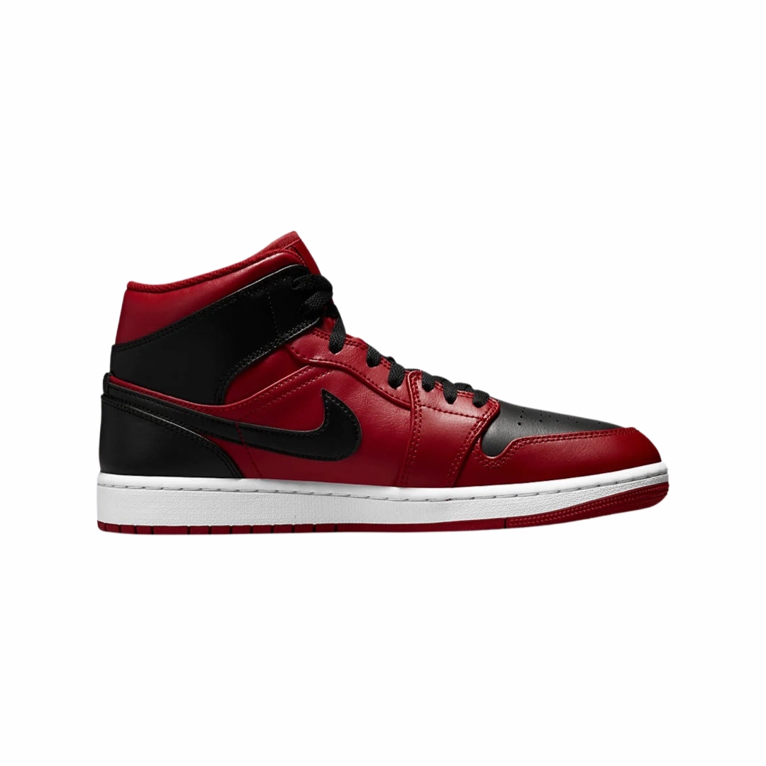 Air Jordan 1 Mid Reverse Bred Gym Red Black White Basketball Shoes