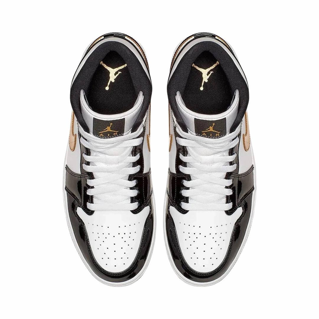 Air Jordan 1 Mid SE Black Metallic Gold Basketball Shoes
