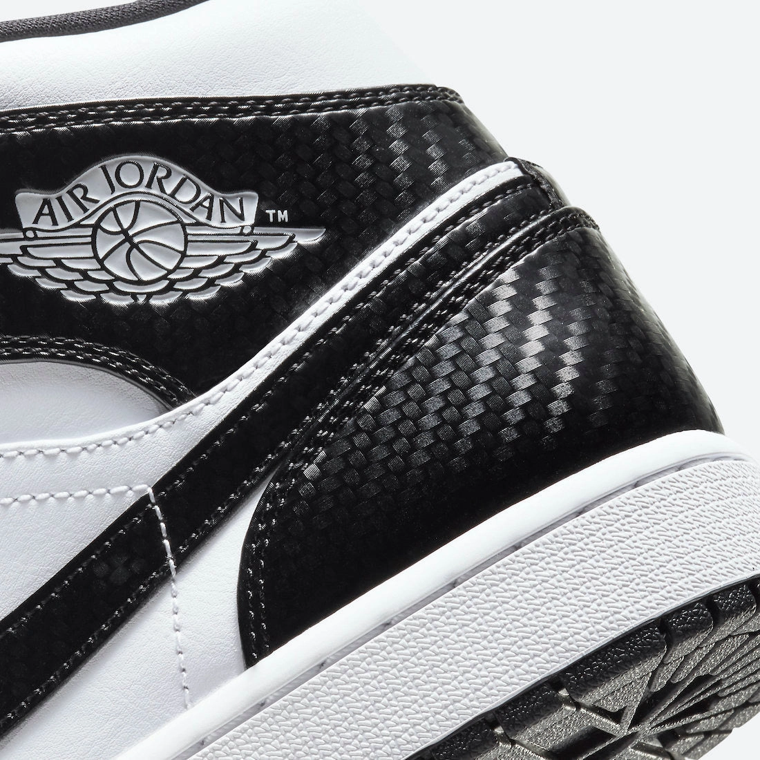 Air Jordan 1 Mid SE Carbon Fibre Black White Retro Sneakers