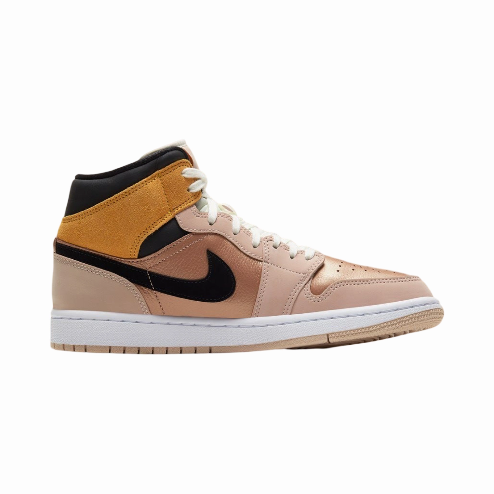 Air Jordan 1 Mid SE Particle Beige Black Basketball Shoes