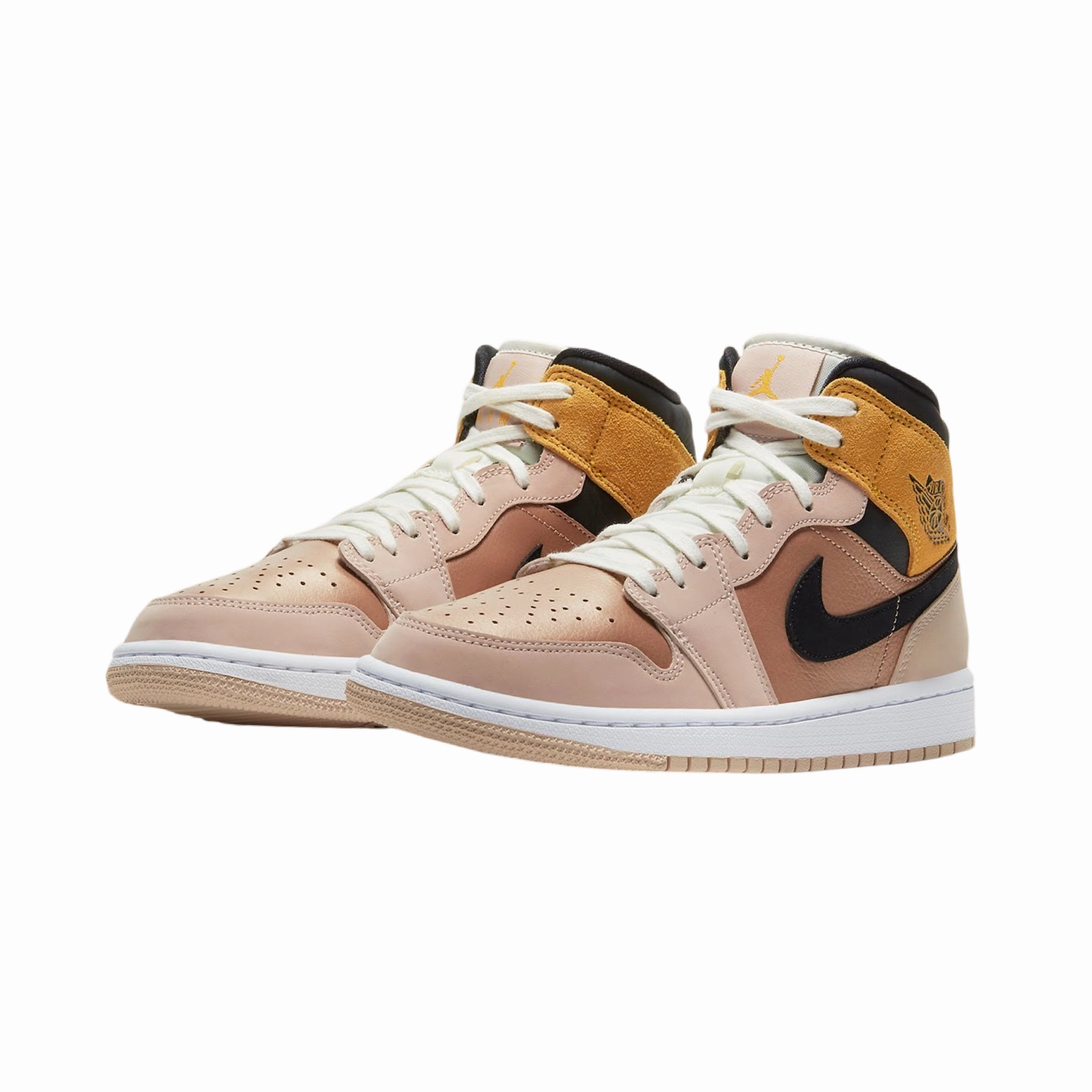 Air Jordan 1 Mid SE Particle Beige Black Basketball Shoes