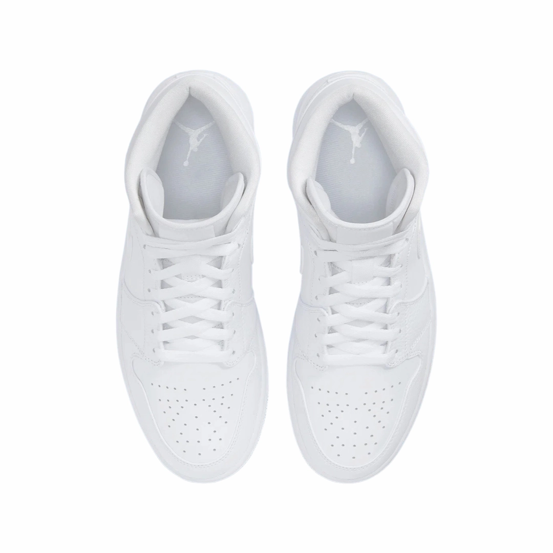 Air Jordan 1 Mid Triple White Basketball Shoes