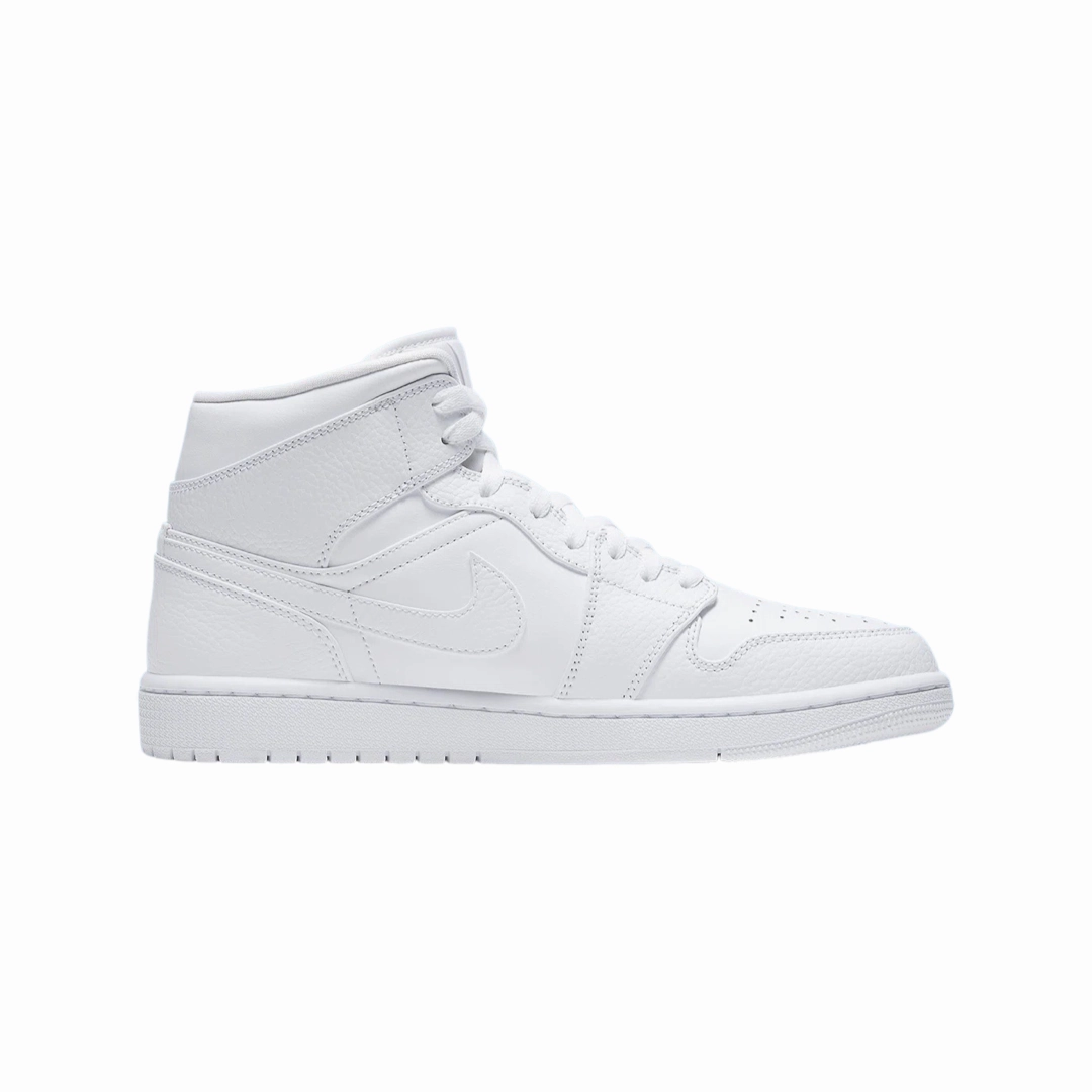 Air Jordan 1 Mid Triple White Basketball Shoes