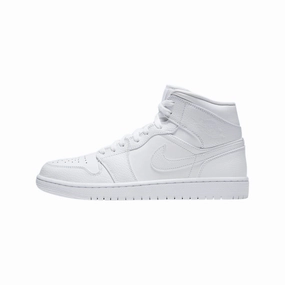 Air Jordan 1 Mid Triple White Air Jordan basketball shoes with classic look