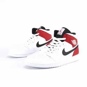 Air Jordan 1 Mid White Black Gym Red Air Jordan retro sneakers for street style