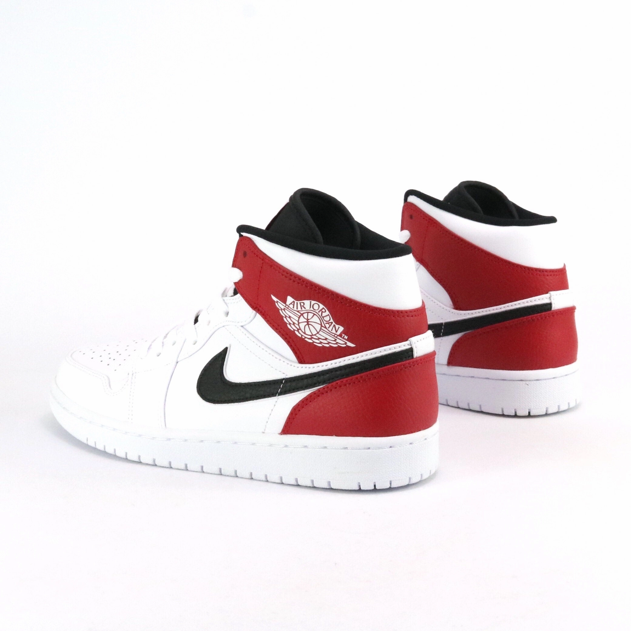 Air Jordan 1 Mid White Black Gym Red Retro Sneakers