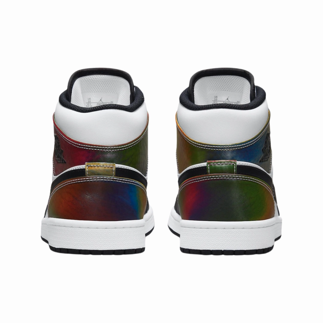 Air Jordan 1 Mid White Blanc Black Basketball Shoes