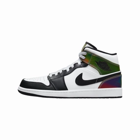 Air Jordan 1 Mid White Blanc Black Air Jordan basketball shoes with classic look