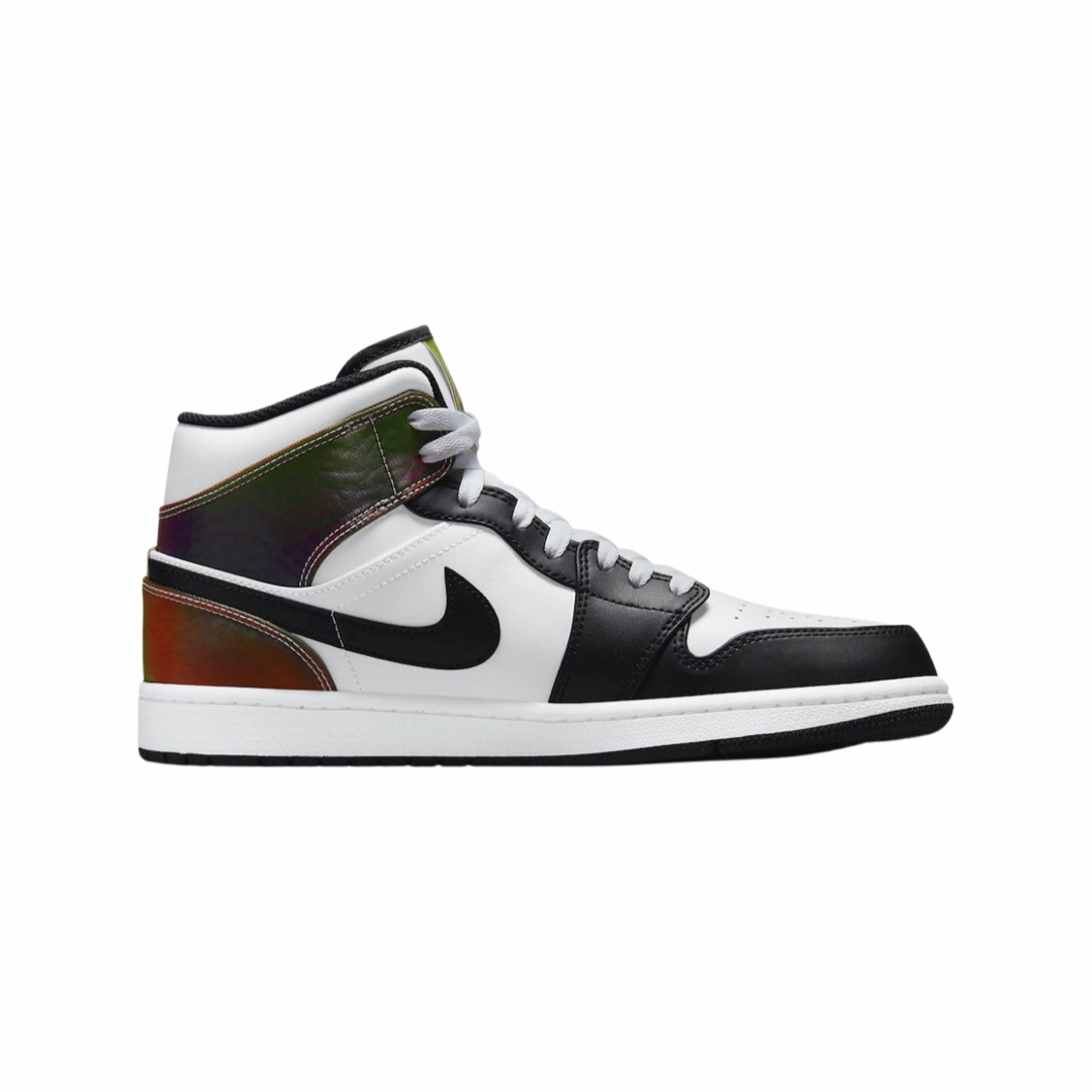 Air Jordan 1 Mid White Blanc Black Basketball Shoes