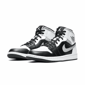 Air Jordan 1 Mid White Shadow Black White Light Smoke Grey Air Jordan retro sneakers for street style