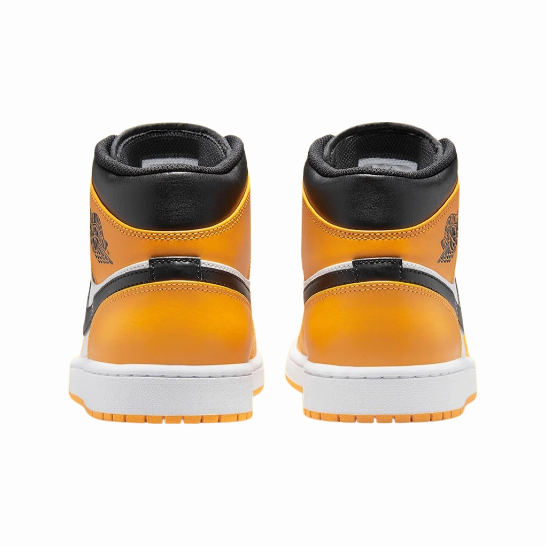 Air Jordan 1 Mid Yellow Toe Black White Basketball Shoes