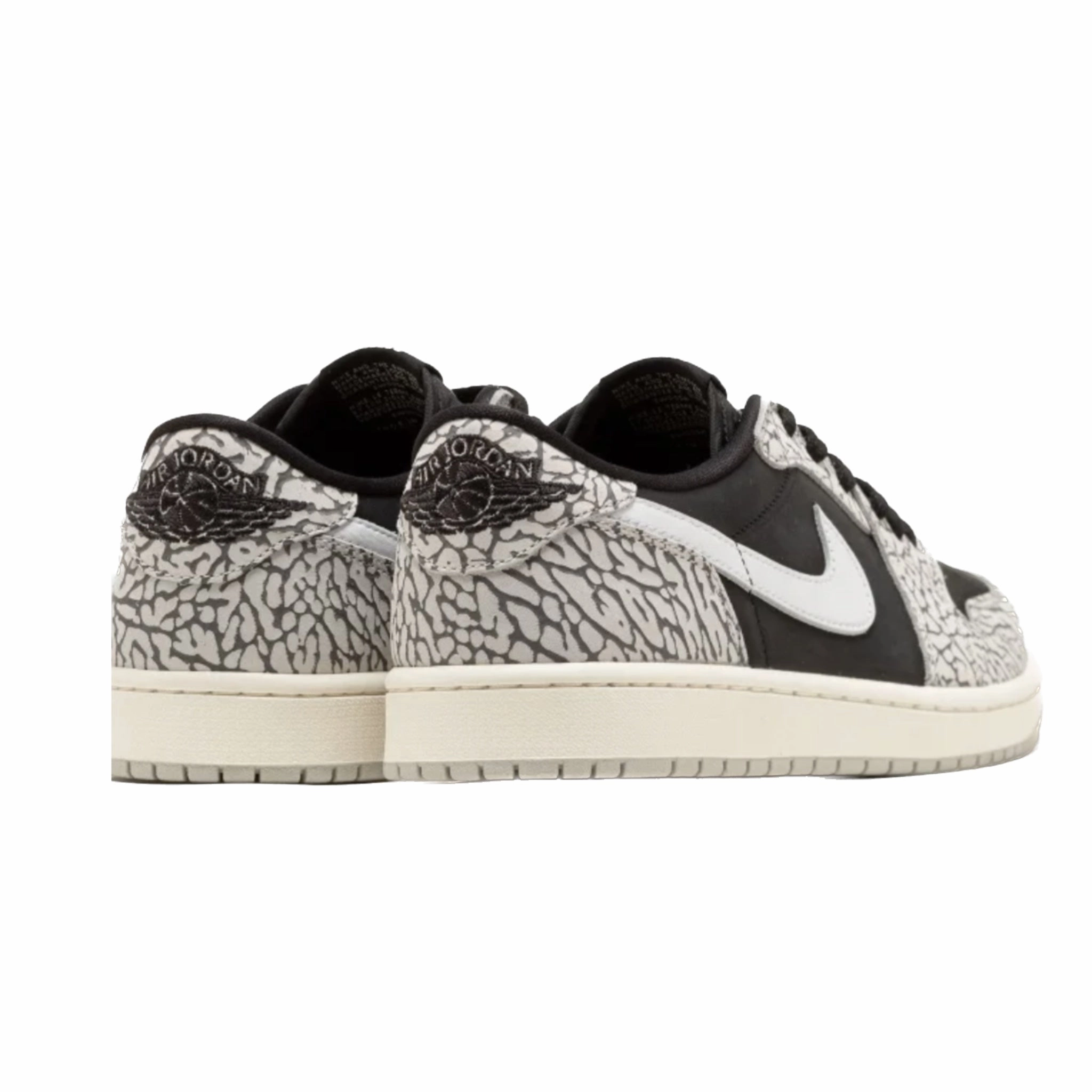 Air Jordan 1 Retro Low OG Black Cement Black Muslin Tech Grey White Sail Basketball Shoes