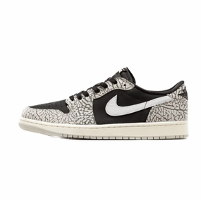 Air Jordan 1 Retro Low OG Black Cement Black Muslin Tech Grey White Sail Air Jordan basketball shoes with classic look