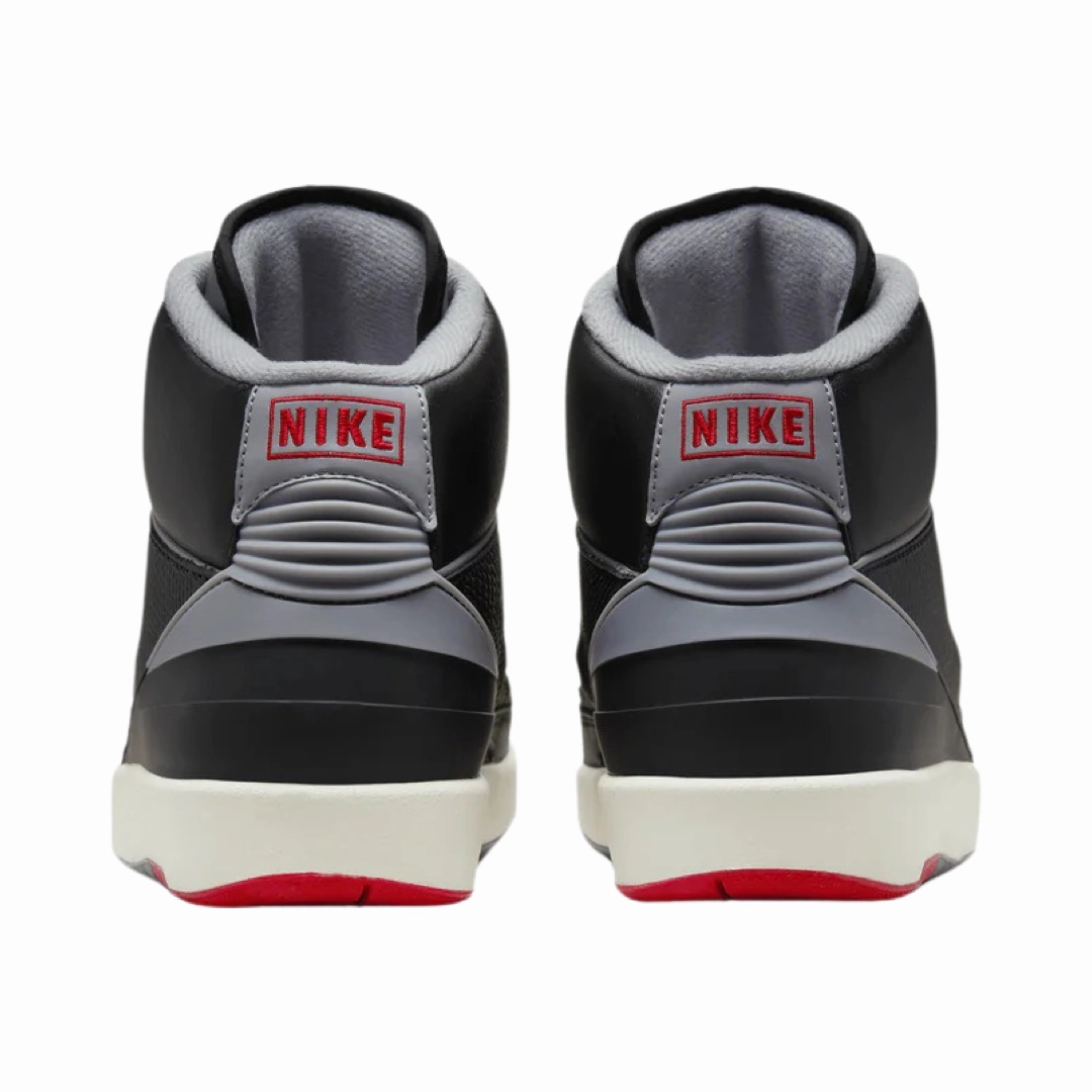 Air Jordan 2 Retro Black Cement Grey Fire Red Basketball Shoes