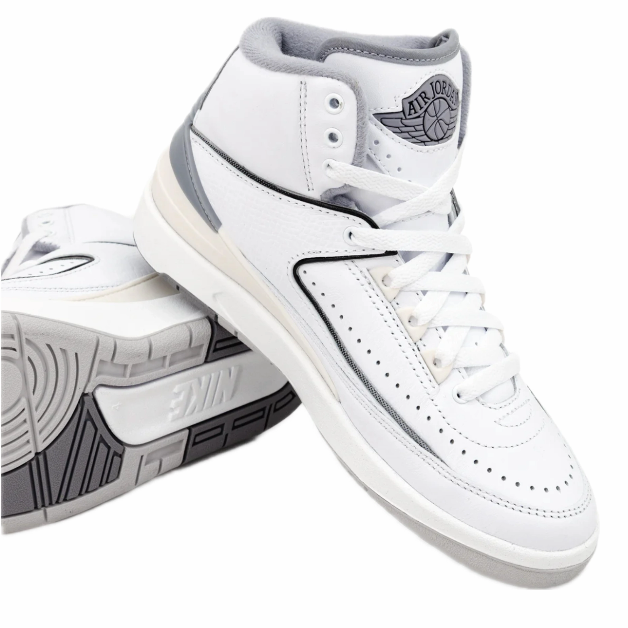 Air Jordan 2 Retro (GS) Cement Grey White Cement Grey Sail Black Basketball Shoes