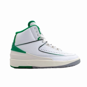 Air Jordan 2 Retro (GS) Lucky Green White Sail Light Steel Grey Air Jordan basketball shoes with classic look