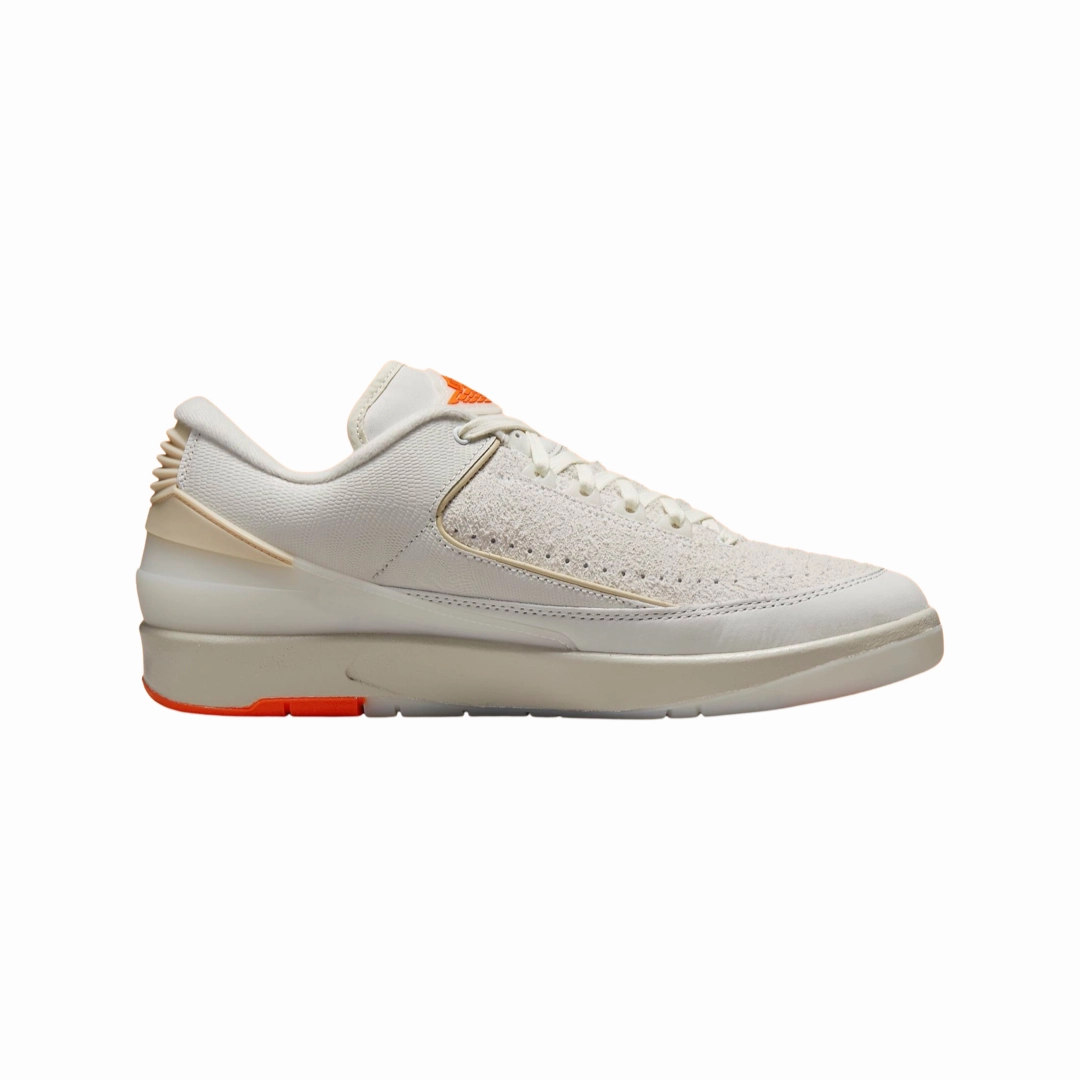 Air Jordan 2 Retro Low Shelflife White Sail Light Bone Bright Mandarin Basketball Shoes