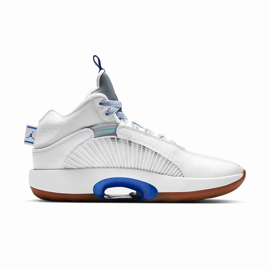 Air Jordan 35 Sisterhood White Black Hyper Royal Gum Medium Brown Basketball Shoes