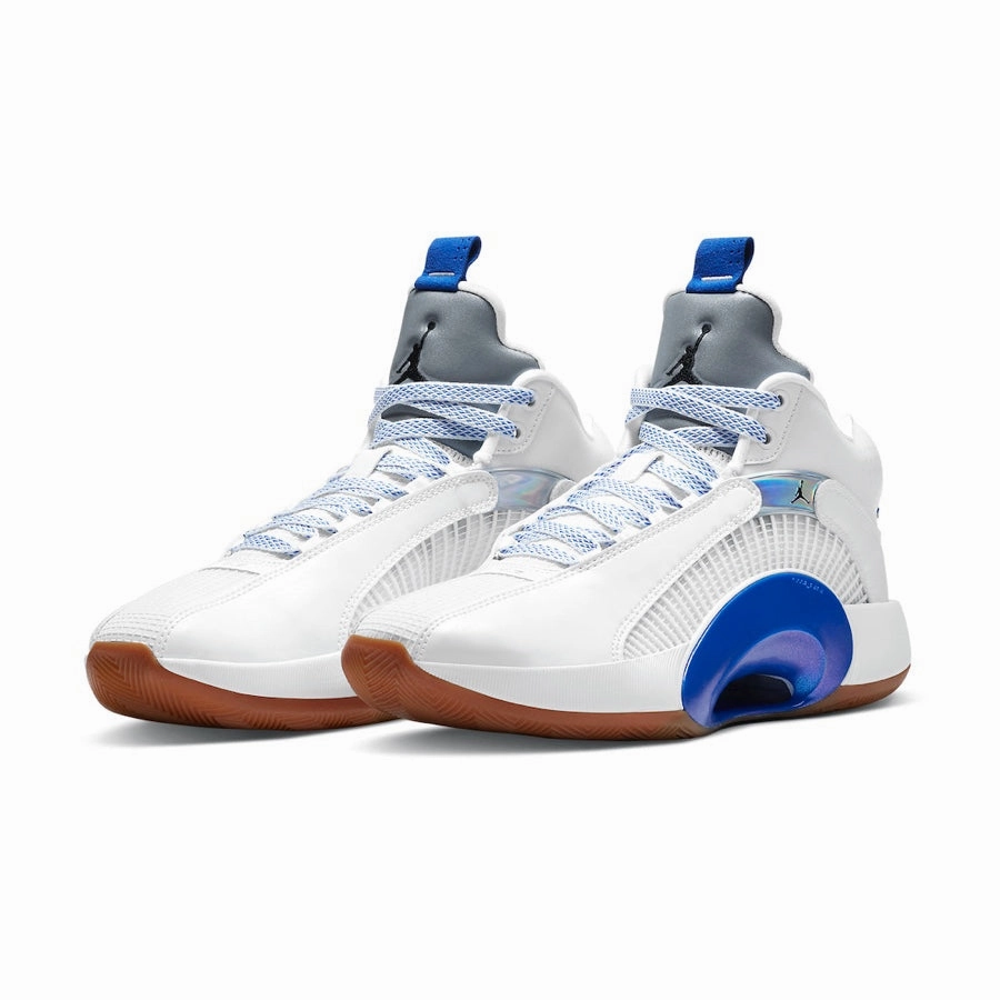 Air Jordan 35 Sisterhood White Black Hyper Royal Gum Medium Brown Basketball Shoes