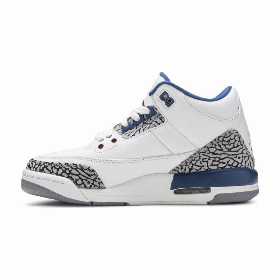 Air Jordan 3 GS Retro True Blue White Varsity Red Basketball Shoes
