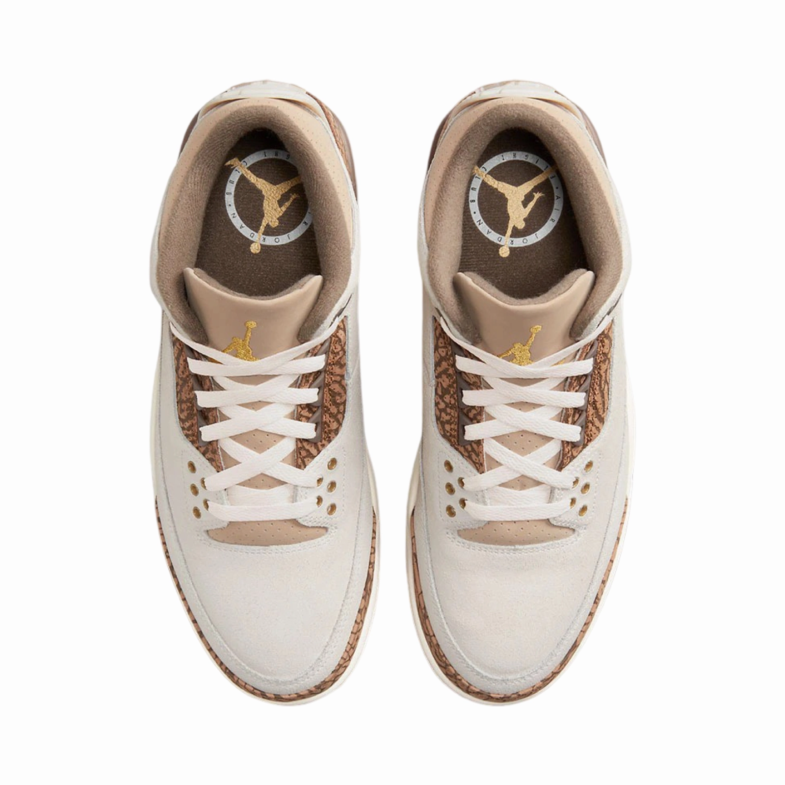Air Jordan 3 Light Orewood Brown Metallic Gold Basketball Shoes