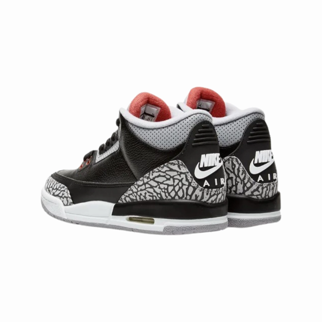 Air Jordan 3 Retro 2018 GS Black Fire Red Cement Grey White Basketball Shoes