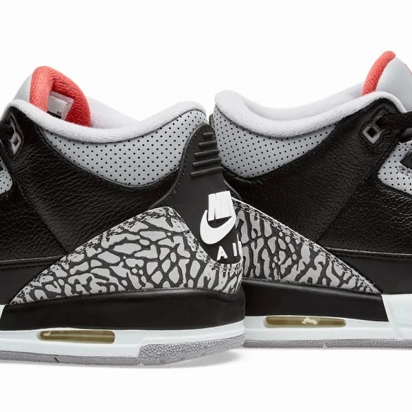 Air Jordan 3 Retro 2018 GS Black Fire Red Cement Grey White Basketball Shoes