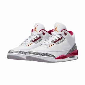 Air Jordan 3 Retro Cardinal White Light Curry Cardinal Red Air Jordan basketball shoes with classic look